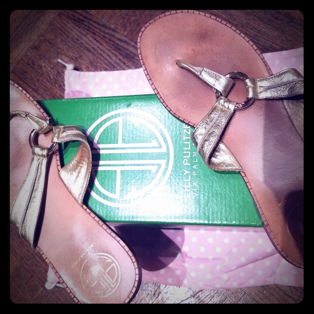 Lily Pulitzer Gold Sandals